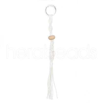 Waxed Cotton Cord Braided Macrame Pouch Empty Stone Holder for Pendant Keychain Making KEYC-JKC00536-1