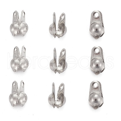 304 Stainless Steel Smooth Surface Bead Tips X-STAS-D150-02P-1