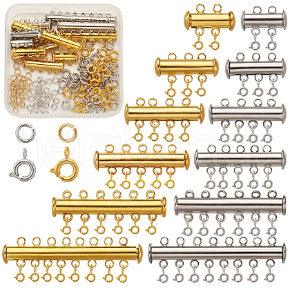 Brass Magnetic Slide Lock Clasps KK-TA0007-64-1