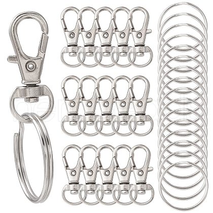 25Pcs Alloy Swivel Lobster Claw Clasps PALLOY-CJ0003-02-1