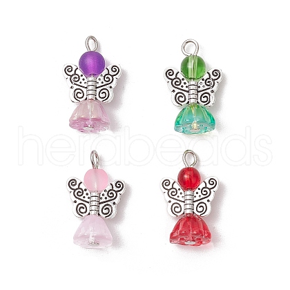 Transparent Glass Pendants PALLOY-JF03579-1