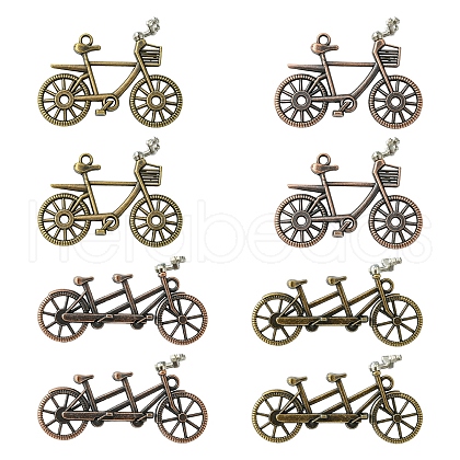 8Pcs 4 Styles Tibetan Style Alloy Pendants FIND-FS0002-59-1