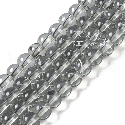 Drawbench Transparent Glass Beads Strands GLAD-Q012-8mm-09-1