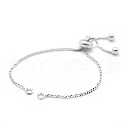 Anti-Tarnish Rhodium Plated 925 Sterling Silver Chain Bracelet Making MAK-L016-001P-1