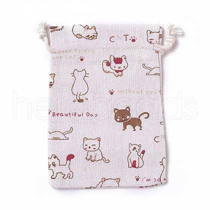 Burlap Kitten Packing Pouches ABAG-I001-10x14-03-1