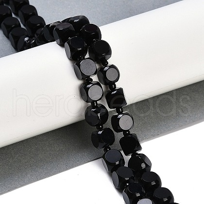 Natural Black Onyx(Dyed & Heated) Beads Strands G-B125-F01-01-1