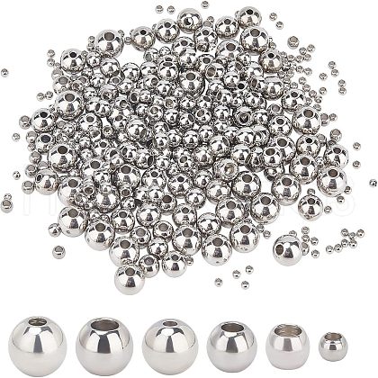 Unicraftale 330Pcs 6 Style 202 Stainless Steel Beads STAS-UN0027-07-1