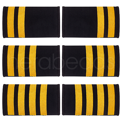 AHADERMAKER 3 Pairs 3 Styles Rectangle Polyester Pilot Epaulettes FIND-GA0003-90A-1