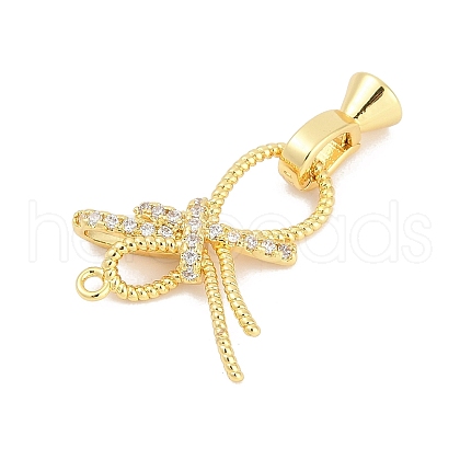 Brass Micro Pave Clear Cubic Zirconia Fold Over Clasps KK-M311-10G-1