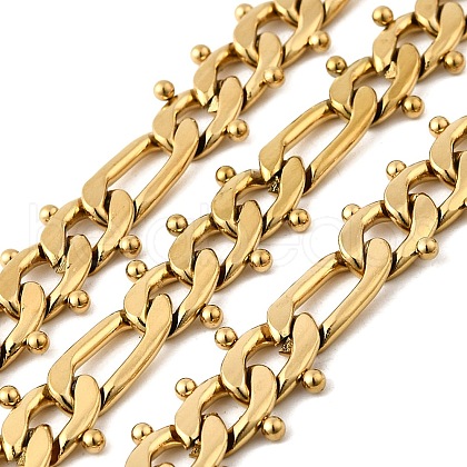 Ion Plating(IP) 304 Stainless Steel Figaro Chains CHS-V001-03G-1