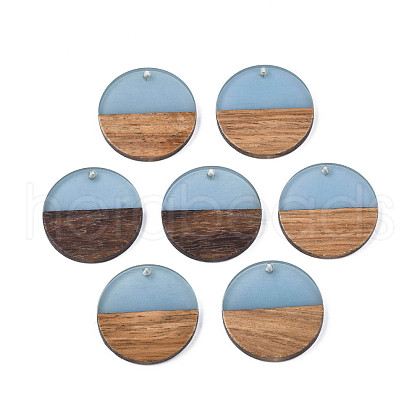 Resin & Walnut Wood Pendants RESI-S358-02B-09-1