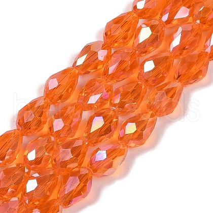Transparent Electroplate Glass Beads Strands EGLA-N013-T10mm-B09-1