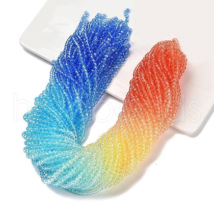 Transparent Painted Glass Beads Strands X1-DGLA-A034-T4mm-A13-1