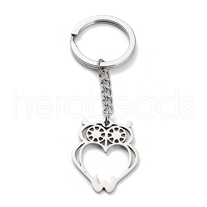 Non-Tarnish Animal 304 Stainless Steel Pendant Keychains KEYC-P017-A03-1