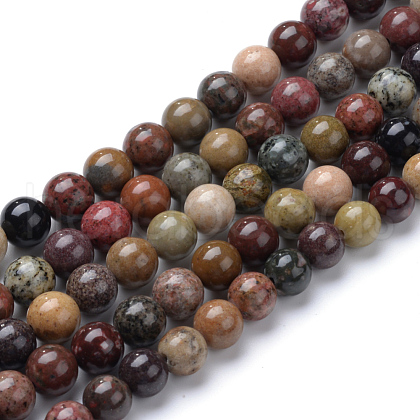 Natural River Stone Beads Strands X-G-R412-24-8mm-1