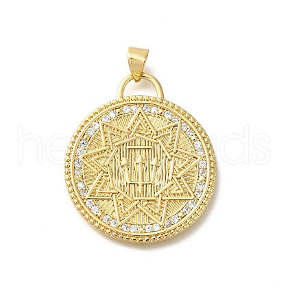 Rack Plating Brass with Cubic Zirconia Pendants KK-Z086-56G-1