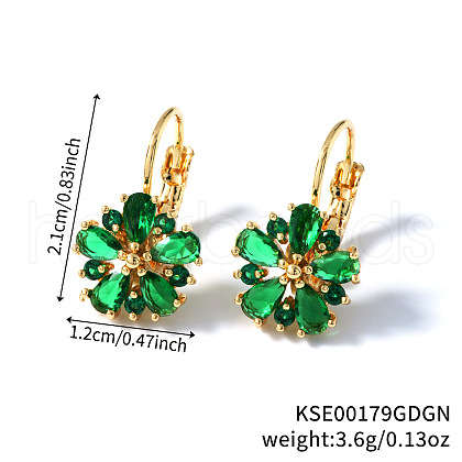 Elegant Vintage Flower Brass Hoop Earrings IJ7264-2-1