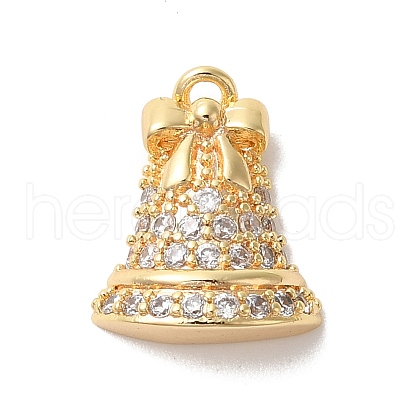 Brass Micro Pave Cubic Zirconia Charms KK-P278-09G-1