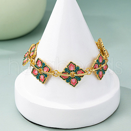 Brass Enamel Link Chain Bracelets for Women FS-WG2B9E4-01-1