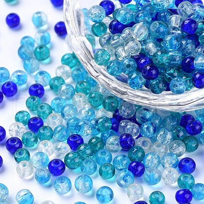 Baking Painted Crackle Glass Beads DGLA-X0006-4mm-11-1