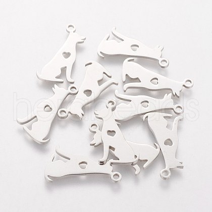 201 Stainless Steel Puppy Pendants STAS-S105-T443-1