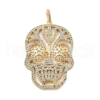 Brass Micro Pave Cubic Zirconia Pendants KK-L209-102G-01-1
