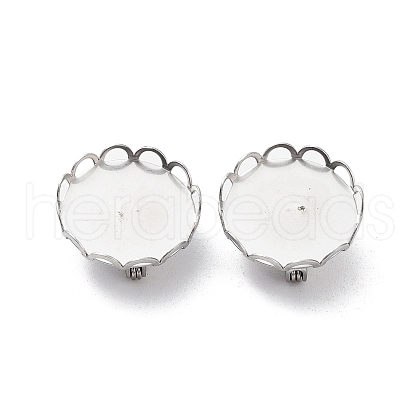 Non-Tarnish 304 Stainless Steel Brooch Base Settings FIND-D035-03B-P-1