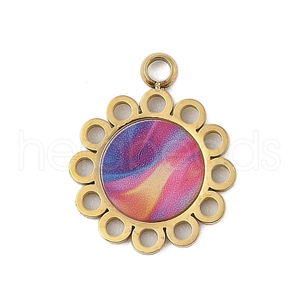 304 Stainless Steel Enamel Pendants STAS-P377-10G-C-1