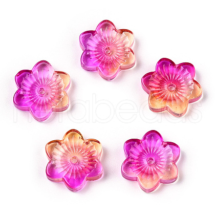 Spray Painted Glass Beads GGLA-S046-01A-1-1