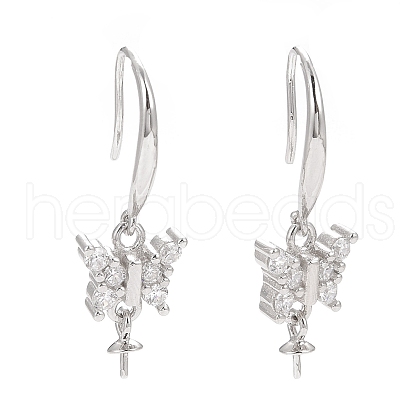 Rhodium Plated 925 Sterling Silver Earring Hooks STER-D035-33P-1