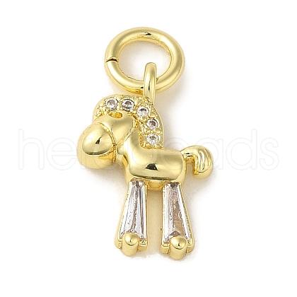 Brass Micro Pave Clear Cubic Zirconia Pendants KK-R162-024G-1