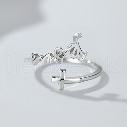 925 Sterling Silver Adjustable Cuff Open Rings for Women HV5702-1