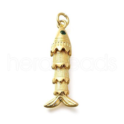 Brass Micro Pave Cubic Zirconia Pendants KK-R217-01G-09-1