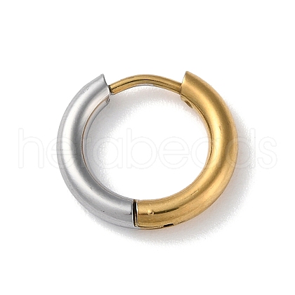 Two Tone 304 Stainless Steel Huggie Hoop Earrings EJEW-P250-01A-1