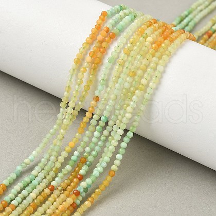 Gradient Color Natural Myanmar Jade Beads Strands G-D306-A04-2.5mm-1