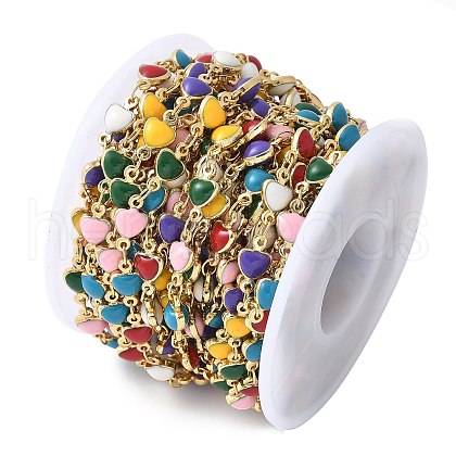 Brass Enamel Chains KK-F892-52G-1