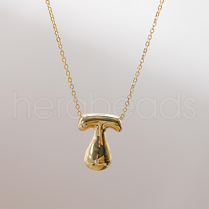 Brass Chunky Initial Pendant Necklaces WG97A63-20-1