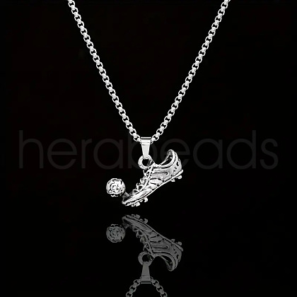 Football Soccer Shoe 667 Stainless Steel Pendant Necklaces for Men FS-WG4A7BD-01-1