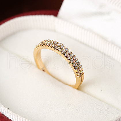 Brass Micro Pave Cubic Zirconia Finger Rings for Women FS-WG59B22-02-1