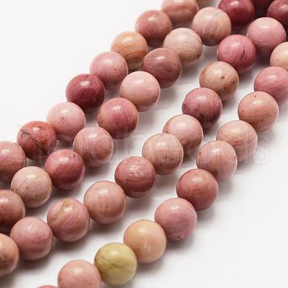 Natural Rhodonite Beads Strands G-J358-03-4mm-1