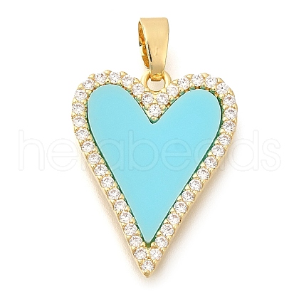 Brass Micro Pave Cubic Zirconia with Acrylic Pendants KK-S049-23G-1
