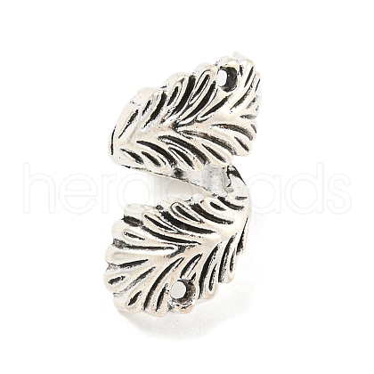 Tibetan Style Alloy Leaf Connector Charms FIND-M011-22AS-1