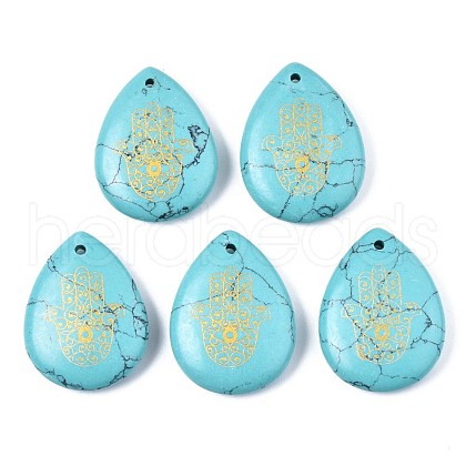 Synthetic Turquoise Pendants G-T122-73H-1