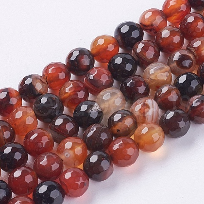 Natural Agate Beads Strands G-G580-8mm-26-1