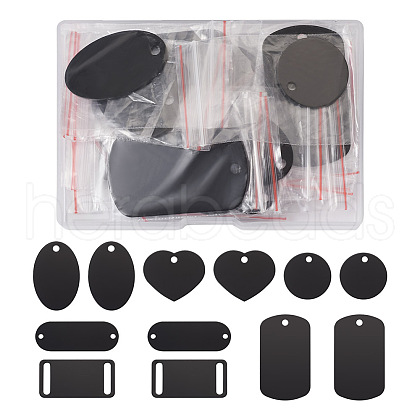 Beadthoven 30Pcs 6 Style Aluminum Pendants FIND-BT0001-23-1