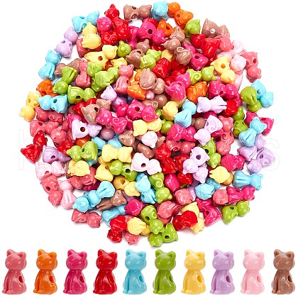 SUNNYCLUE 206Pcs Opaque Acrylic Kitten Beads MACR-SC0001-45-1