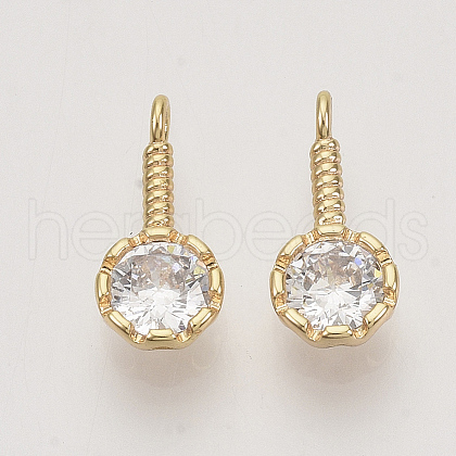 Brass Cubic Zirconia Charms KK-N216-23-1