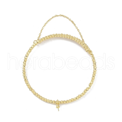 Brass Adjustable Beaded Bracelets Making KK-U020-19G-1