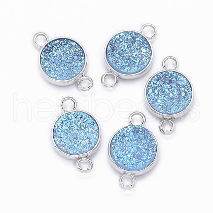 Druzy Resin Links connectors KK-F726-03G-P-1