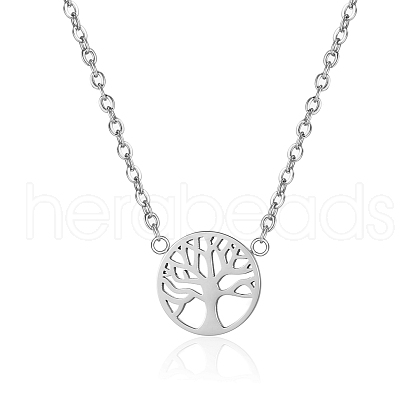 Stainless Steel Tree of Life Pendant Necklaces for Women AO2762-2-1